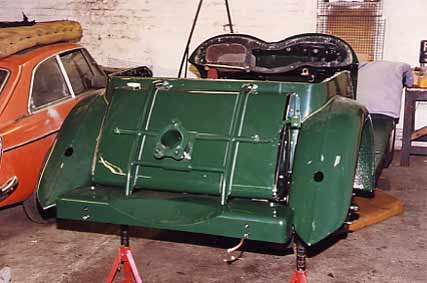 1953 M.G. TD Mk2 rear bodywork and fuel tank